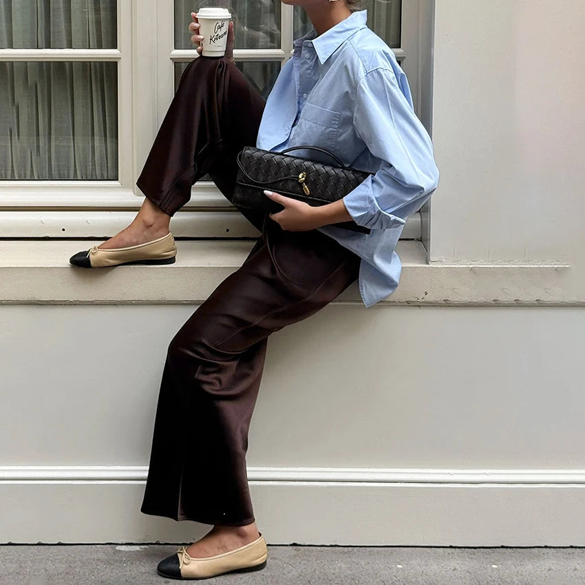 Satin Wide Leg Trousers