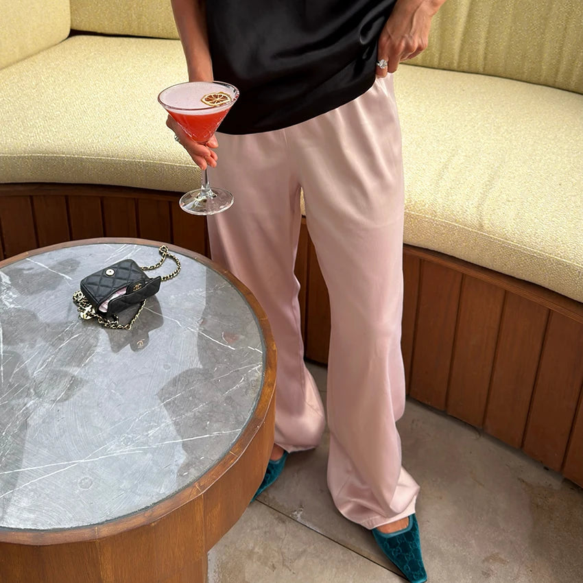 Satin Wide Leg Trousers