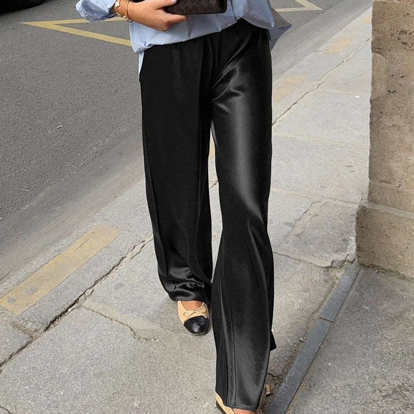 Satin Wide Leg Trousers