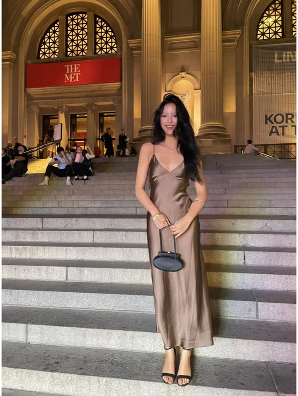 Satin Slip Midi Dress