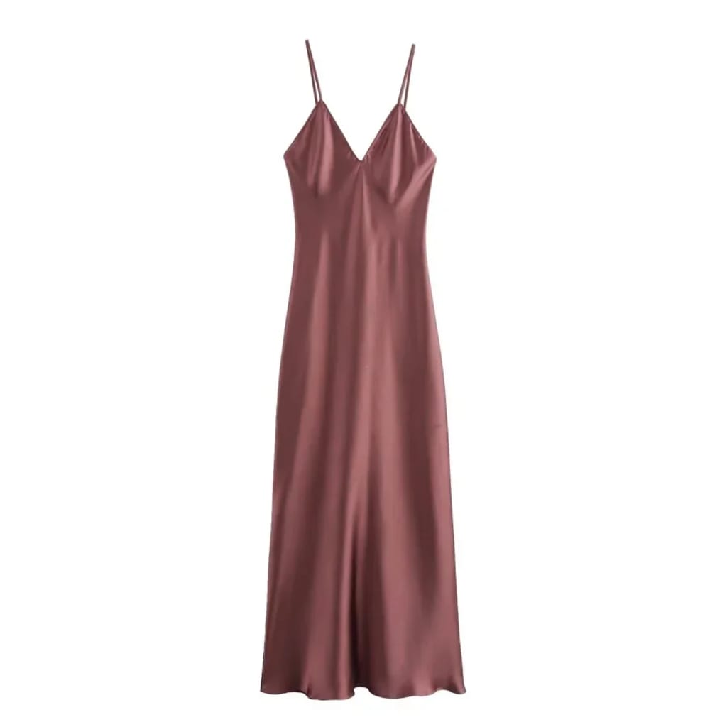 Satin Slip Midi Dress
