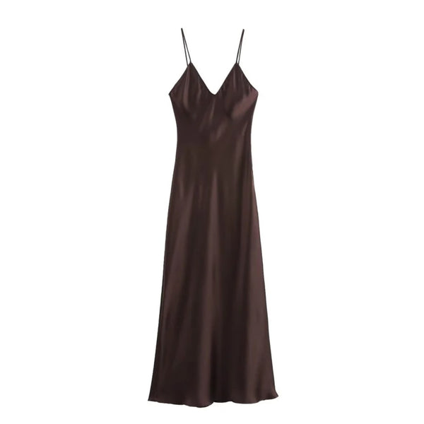Satin Slip Midi Dress