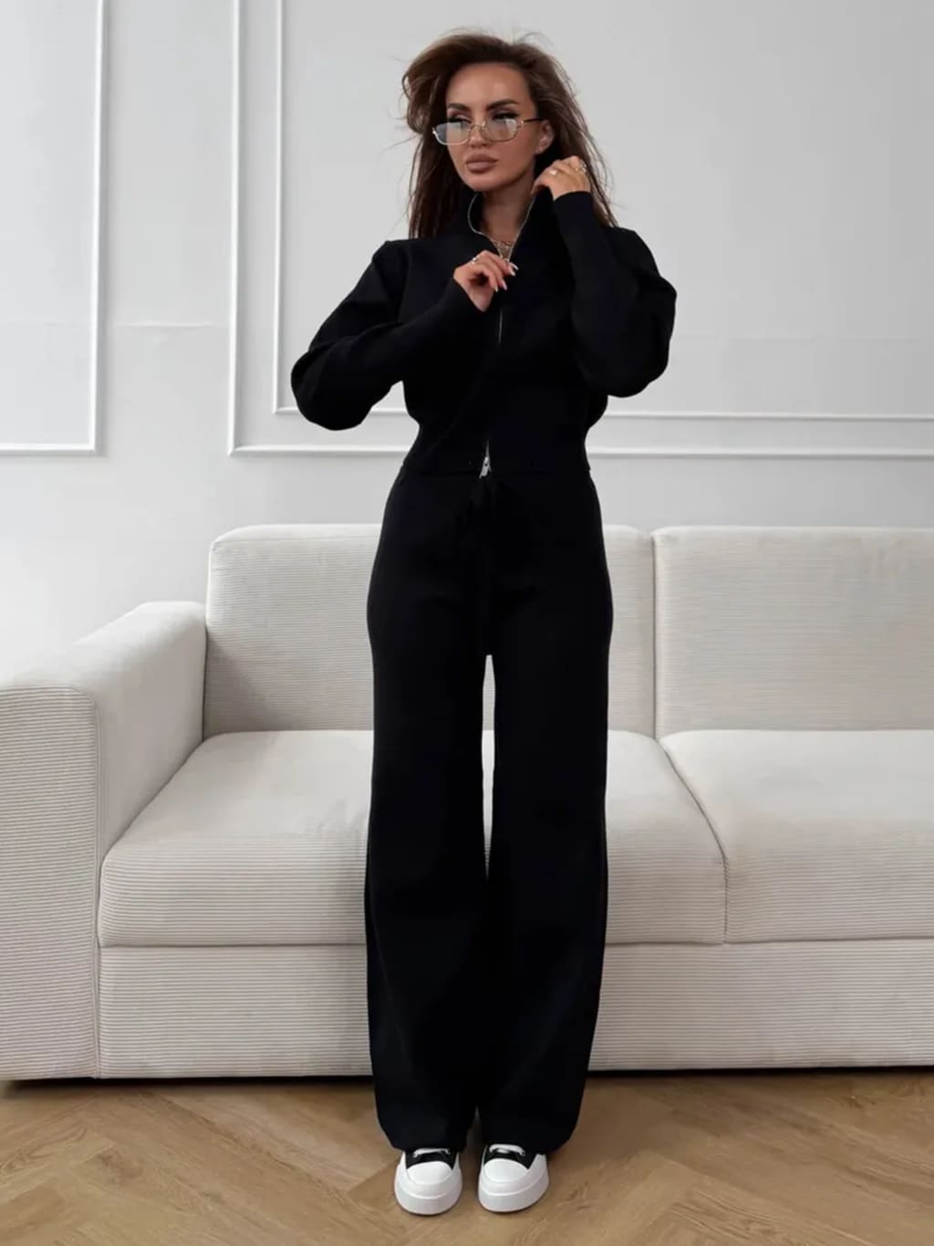 Soft Knit Zip Cardigan Set